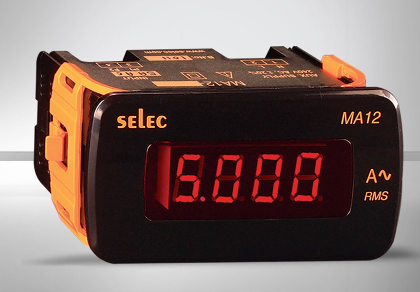 Selec-MA12: Đồng hồ tủ điện dạng số hiển thị bằng LED 7 đoạn.