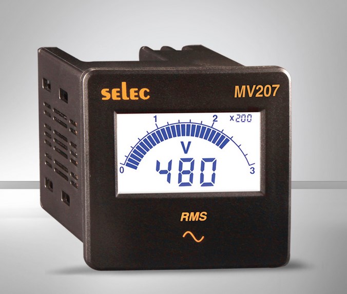 Selec-MV207: Đồng hồ đo Volt, hiển thị 3 số dạng LCD.