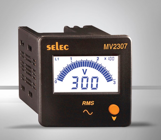 Selec-MV2307: Đồng hồ đo Volt, hiển thị 3 số dạng LCD với công tắc chuyển  mạch.