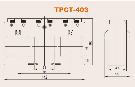 kích thước biến dòng 3 pha TPCT-403